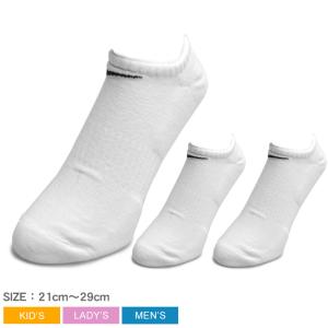 ナイキ ソックス メンズ レディース キッズ 3Pソックス エブリデイ クッション ノーショウ ソックス NIKE SX7673 ブラック 黒 白