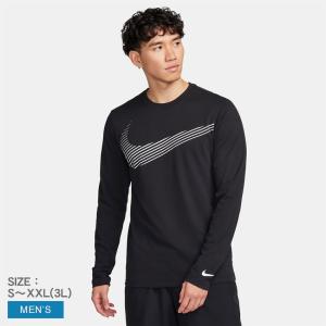 ナイキ 長袖Tシャツ メンズ Dri-FIT フラッシュ L／S Tシャツ NIKE FQ3884 ブラック 黒 ウェア トップス カットソー 丸首 速乾