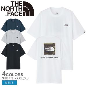 （ゆうパケット可） ザ ノースフェイス 半袖Tシャツ メンズ ショートスリーブスクエアカモフラージュティー THE NORTH FACE NT32437 ホワイト 白 黒 父の日｜z-craft