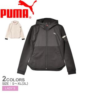 プーマ パーカー レディース トレーニング フーディー PUMA 524384 ブラック 黒 ピンク トップス ジップアップ パーカー 長袖｜z-craft