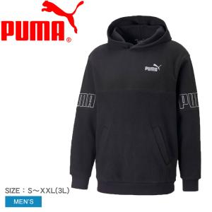 送料無料 プーマ パーカー メンズ プーマ パワー ウィンタライズ フーディスウェット PUMA 672513 黒 スエット 父の日｜z-craft