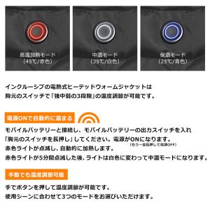 電熱 ヒート ウォームジャケット 中綿ジャケッ...の詳細画像5
