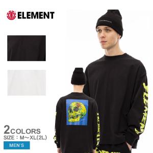 エレメント 長袖Tシャツ メンズ HIROTTON SKULL LS ロンＴ ELEMENT BD022067 ブラック 黒 ホワイト 白 トップス 長袖 ワイド｜z-craft