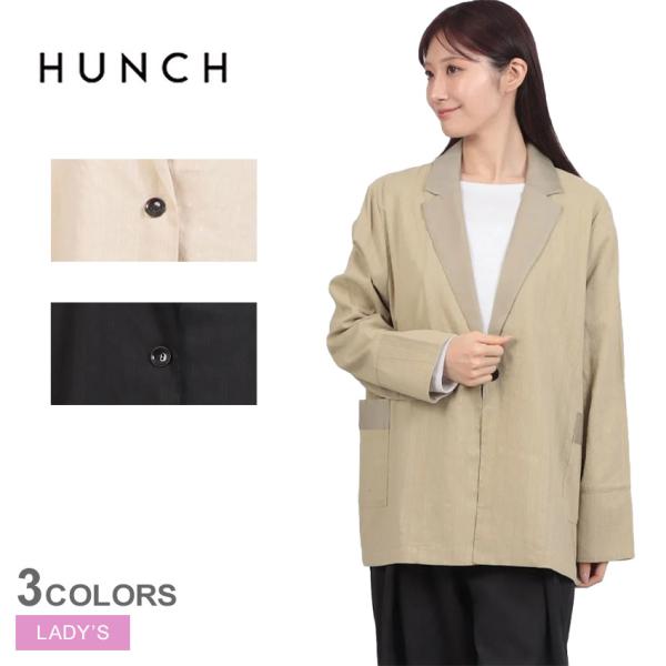 ハンチ ジャケット レディース スプリングスラブ 異素材ジャケット HUNCH WGN5257 ベー...
