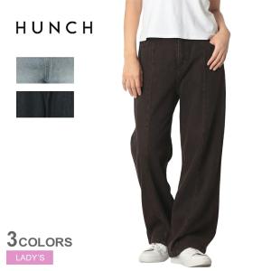 ハンチ ロングパンツ レディース 10oz デニム セミフレアパンツ HUNCH WFN5369 ブラウン ホワイト 白 デニム セミフレアパンツ