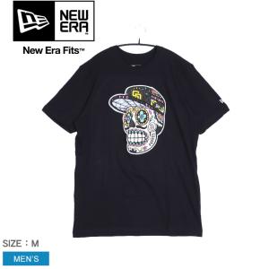 ニューエラ 半袖Ｔシャツ メンズ パドレス スカル Tシャツ NEW ERA ブラック 黒 アメカジ ストリート クルーネック 父の日｜z-craft