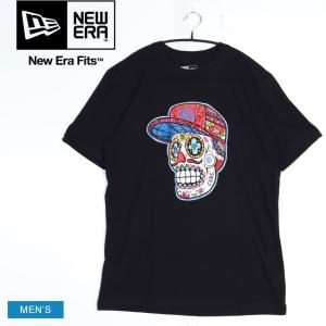 ニューエラ 半袖Ｔシャツ メンズ カブス スカル Tシャツ NEW ERA ブラック 黒 アメカジ ストリート クルーネック 父の日｜z-craft