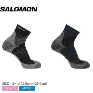 サロモン 靴下 ユニセックス エックスウルトラアクセス クォーター 2パック SALOMON LC2082900 ブラック 黒 ブルー 青 グレー｜z-craft