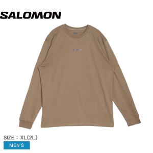 サロモン 長袖Tシャツ メンズ LOGO PERFORMANCE LS TEE SALOMON LC2246200 ブラウン 茶 ロンT トップス クルーネック 長袖 ロゴ 父の日｜z-craft