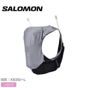 サロモン ランニングベスト レディース アドバンスド スキン 5 SALOMON LC2077200 ブラック 黒 グレー ベスト フラスク 給水｜z-craft