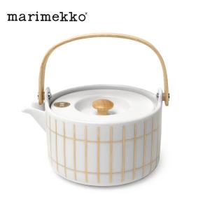 マリメッコ ポット Tiiliskivi ティーポット MARIMEKKO 72862 ホワイト 白 ゴールド 北欧 雑貨 陶磁器 蓋付き インテリア 紅茶｜z-craft