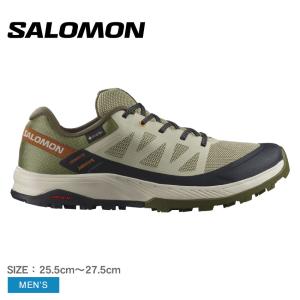 サロモン ハイキングシューズ メンズ SALOMON L47142200 カーキ ベージュ 靴 シューズ ローカット アウトドア ハイキング トレイル 登山 旅行 おしゃれ 防水｜z-mall