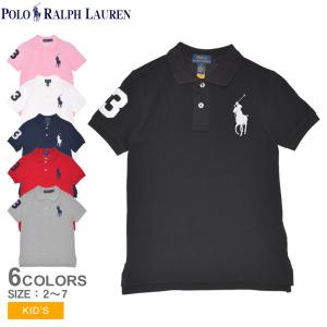 ポロ ラルフローレン 半袖ポロシャツ キッズ ジュニア 子供 Big Pony コットン メッシュ ポロシャツ POLO RALPH LAUREN ブラック