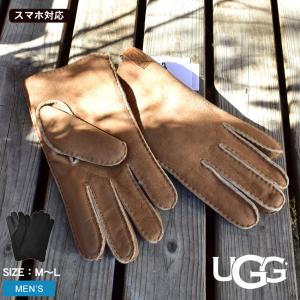 送料無料 アグ 手袋 メンズ ホイップステッチ シープスキン グローブ UGG 21696 黒 ブラウン スマートフォン対応 防寒