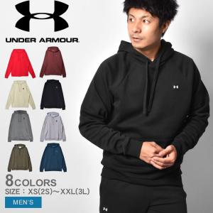 アンダーアーマー パーカー メンズ UA ライバル フリース フーディ UNDERARMOUR 1357092 ブラック 黒 グレー ウエア トップス 赤｜z-mall