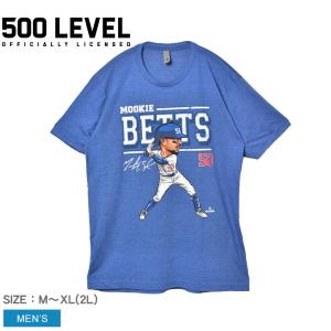 ファイブハンドレットレベル 半袖Tシャツ メンズ ムーキー・ベッツ カートゥーン WHT 500 LEVEL 0016-050-13 ブルー 青 ウエア