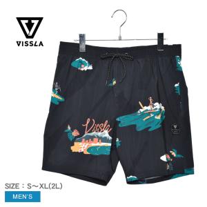 送料無料 ヴィスラ ショートパンツ メンズ ワイキクークス 17.5 エコラスティック VISSLA M133SWAE 黒 パンツ ボトムス｜z-mall