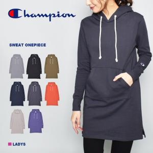 チャンピオン ワンピース レディース スウェット ワンピース パーカー CHAMPION CW-L106 ブラック 黒 グレー フーディ｜z-mall