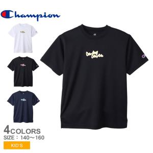 チャンピオン 半袖Tシャツ キッズ ジュニア 子供 ミニ ショートスリーブTシャツ CHAMPION CK-XB312 ホワイト 白 ブラック 黒 紺｜z-mall