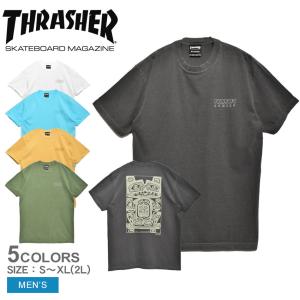 スラッシャー 半袖Tシャツ メンズ COMIC PRINTS S／S TEE THRASHER TH91381A  ブルー 青 ウェア 半袖 黄｜z-mall