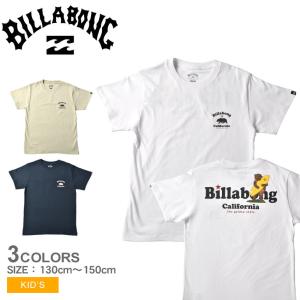 （ゆうパケット送料無料） ビラボン 半袖Tシャツ キッズ ジュニア 子供 CALI BEAR BILLABONG BC015205 白 ネイビー 男の子 女の子 半袖｜z-mall