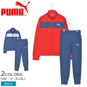 プーマ セットアップ メンズ テックストライプ トレーニングスーツ PUMA 582858 レッド 赤 ネイビー 紺 上下セット ジャージ ブランド 服