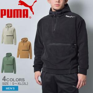 PUMA 緑色 ジップアップ セーター Lサイズ PUMA（プーマ） プルオーバー メンズ RAD/CAL ポーラーフリース ハーフ