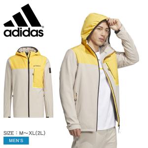 アディダス シェルジャケット メンズ ADIDAS HBR61 ベージュ ジャケット アウター 撥水 はっ水 保温 ライトアウター フード フード付き フルジップ アウトドア｜z-mall