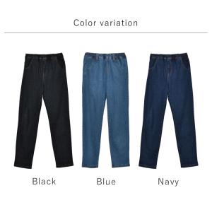 ボトムス レディース 裏起毛 デニムレギパン ...の詳細画像1