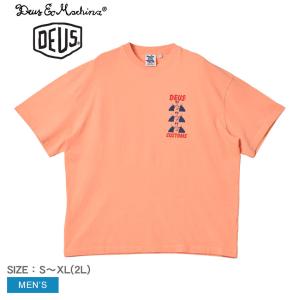 （ゆうパケット可） デウス エクス マキナ 半袖Tシャツ メンズ DEUS EX MACHINA DMP2211561C オレンジ Tシャツ 半袖 スポーティ 人気 ロゴ｜z-mall