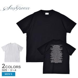 送料無料 シーグリーン 半袖Tシャツ メンズ ソフト ジャージー Tシャツ SEAGREEN MSEA22S8263-M 黒 白 無地｜z-mall