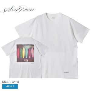 送料無料 シーグリーン 半袖Tシャツ メンズ ソフト ジャージー Tシャツ SEAGREEN MSEA22S8256-M 白 カットソー 無地｜z-mall