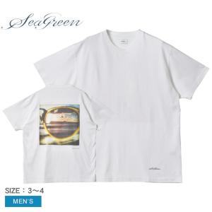 送料無料 シーグリーン 半袖Tシャツ メンズ ソフト ジャージー Tシャツ SEAGREEN MSEA22S8260-M 白 カットソー 無地｜z-mall