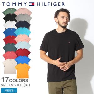 （ゆうパケット可） トミーヒルフィガー 半袖Tシャツ メンズ ベーシック コットン コア フラッグ クルーネック S/S TEE TOMMY HILFIGER 09T3139 黒｜z-mall