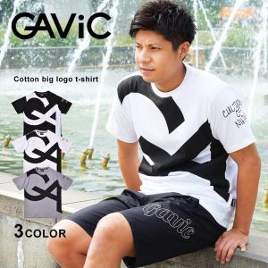 半袖 Tシャツ メンズ ブランド コットン ビッグロゴ おしゃれ 人気 ガビック GAVIC GA7303 ブラック ホワイト｜z-mall