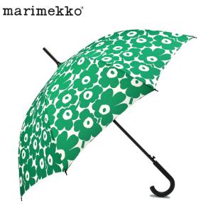 マリメッコ 傘 長傘 ワンタッチ スティックアンブレラ MARIMEKKO グリーン ホワイト 白 ウニッコ 花柄 北欧 かわいい 雨 メンズ レディース