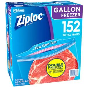 ジップロック ガロンサイズ フリーザー用バック 152枚入 38枚×4個 ダブルジッパー 冷凍保存用袋 Ziploc 食品 保存 コストコ 送料無料
