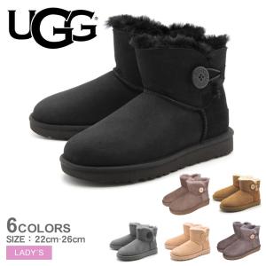 アグ ムートンブーツ レディース ショート丈 ミニ ベイリーボタン II UGG 1016422 黒 ブラウン 茶色 グレー グレージュ