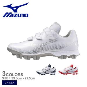 ミズノ ポイントスパイク ユニセックス ウエーブライトレボ BLT(野球／ソフトボール) MIZUNO 11GP2420 ネイビー 紺 レッド 赤 白｜z-sports