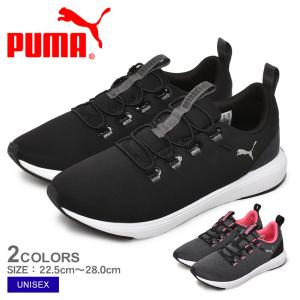 PUMA ランニングシューズ ユニセックス ソフトライド クルーズ スリッポン プーマ 378018 ブラック 黒 ピンク 靴 スポーツ 運動｜z-sports