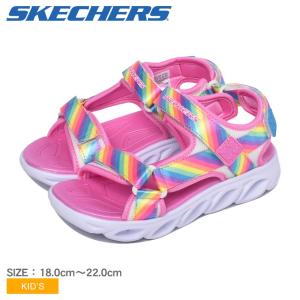 スケッチャーズ サンダル キッズ ジュニア 子供 ヒプノスプラッシュレインボー ライト SKECHERS 20218Ｌ ピンク ブルー 青 黄 靴｜z-sports