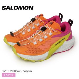 サロモン トレイルランニングシューズ レディース SENSE RIDE 5 SALOMON L47459000 イエロー 黄 オレンジ 靴 シューズ 快適 運動｜z-sports