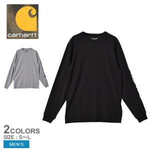 カーハート 長袖Tシャツ メンズ LONG SLEEVE GRPHIC TEE CARHARTT K231 ブラック 黒 グレー Tシャツ 長袖 ロゴ シンプル 人気｜z-sports