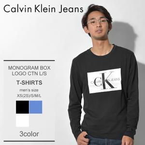 CALVIN KLEIN 長袖Tシャツ モノグラム ボックスロゴ ロングスリーブ Tシャツ J30J307853 メンズ 新生活｜z-sports