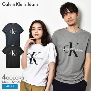 （ゆうパケット送料無料） カルバンクラインジーンズ 半袖Tシャツ メンズ ICONIC MONOGRAM CALVIN KLEIN JEANS J30J314314 ブラック 黒｜z-sports