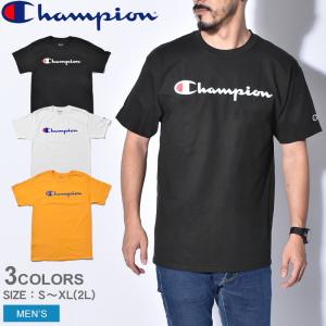 （ゆうパケット可）チャンピオン Tシャツ 半袖 メンズ ロゴ プリント ヘリテージ ビッグ C ロゴ 6oz GT19 Y06136 黒 白 黄 CHAMPION｜z-sports
