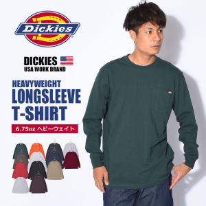 ディッキーズ 長袖Tシャツ メンズ ヘビーウェイトロングスリーブTシャツ DICKIES WL450 黒 白｜z-sports