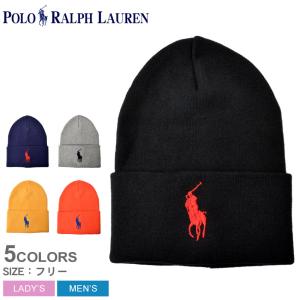 ラルフローレン 帽子 メンズ レディース ビッグ ポニー カフ ハット POLO RALPH LAUREN PC0908 黒 ネイビー 紺 グレー｜Z-SPORTS ヤフーショッピング店