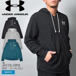 アンダーアーマー スポーツウェア メンズ UA RIVAL TERRY LC FZ UNDERARMOUR 1370409 ブラック 黒 ホワイト 白 ウェア トップス｜z-sports