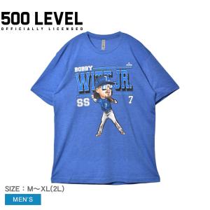 ファイブハンドレットレベル 半袖Tシャツ メンズ ボビー・ウィット・ジュニア カンザス シティ カートゥーン WHT 500 LEVEL 青｜z-sports